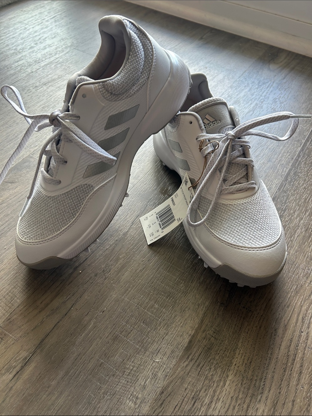 adidas Light Gray/White Golf Shoes